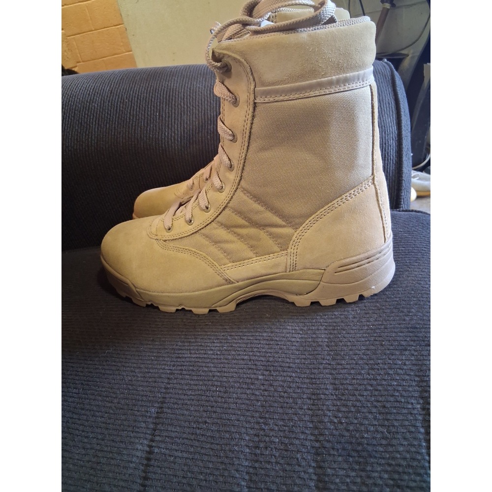 Original SWAT Classic 9 Side Zip Tactical Boots Tan Suede Nylon 115202 Mens 13